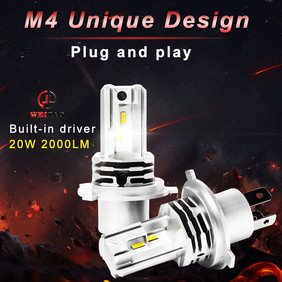 20W 2000LM motorcycle led headlight bulb h4 