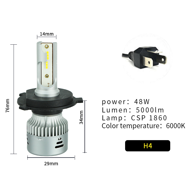 white h4 led headlight bulb parameter