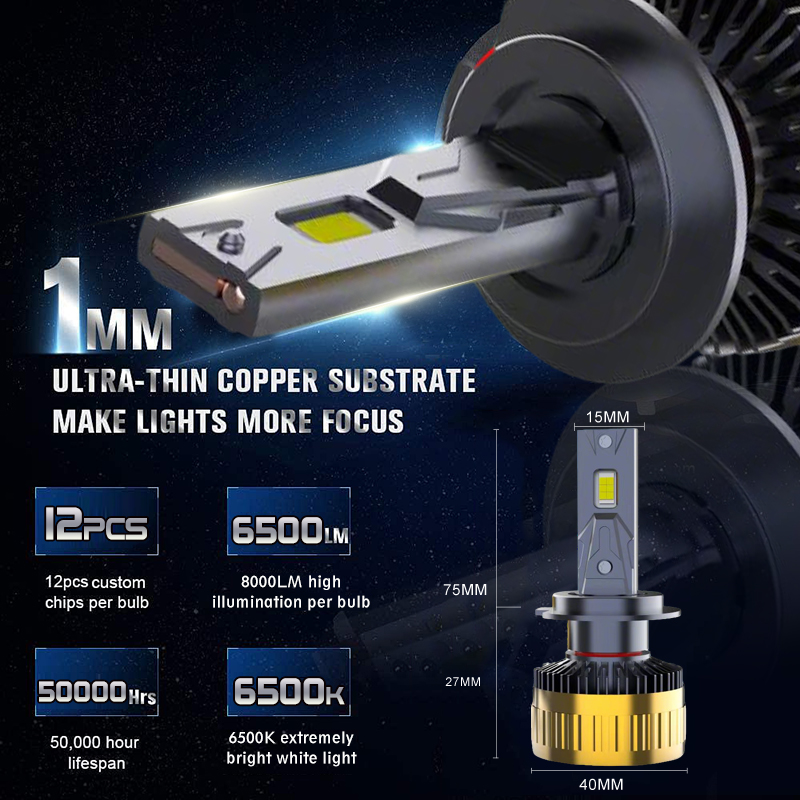 High Power 130W LED Headlight Bulbs 9005/HB3 with Canbus