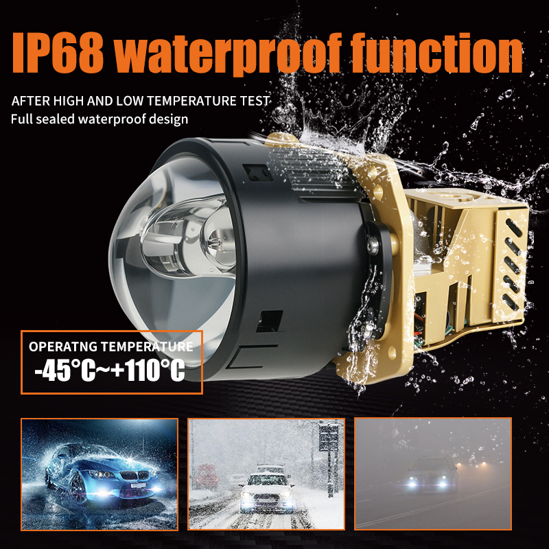  T13 Series | 3.0-Inch 124W/164W Laser Dual Direct Bi Projector Lens Car LED Headlight Bulbs