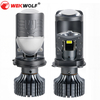 Waterproof Fanless 80W/100W LED Car Headlight With Mini Projector Lens H4 