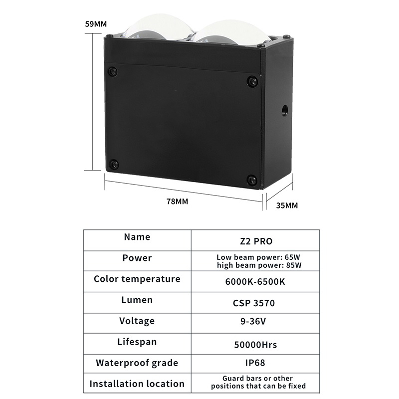 12V Matrix LED Light Car Grill Light Dual Laser Lens High Low Beam Car Grille Light Biled Projector Lens Auxiliary Light