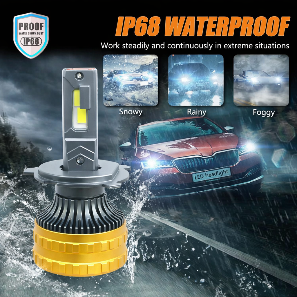 Customization Super Bright 200W Car LED Headlight Bulb 12V 24V 6000K Led Car Lights Dual Copper Tube Auto Headlamp Bulbs