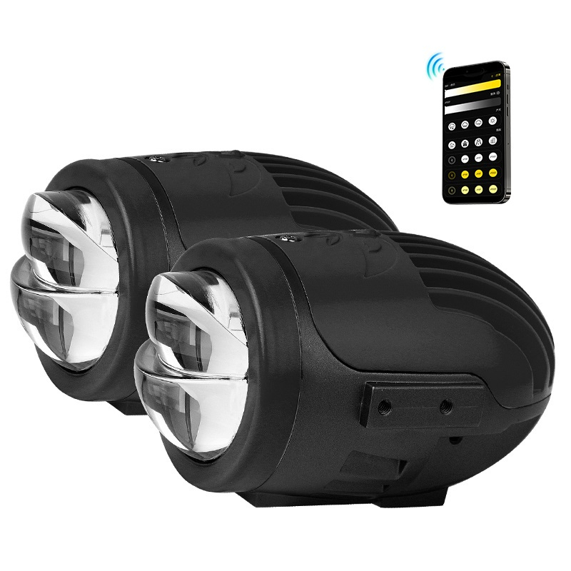 Color changing 2-inch Dual Beam Bi Projector Lens Fog Led Light With Remote Control