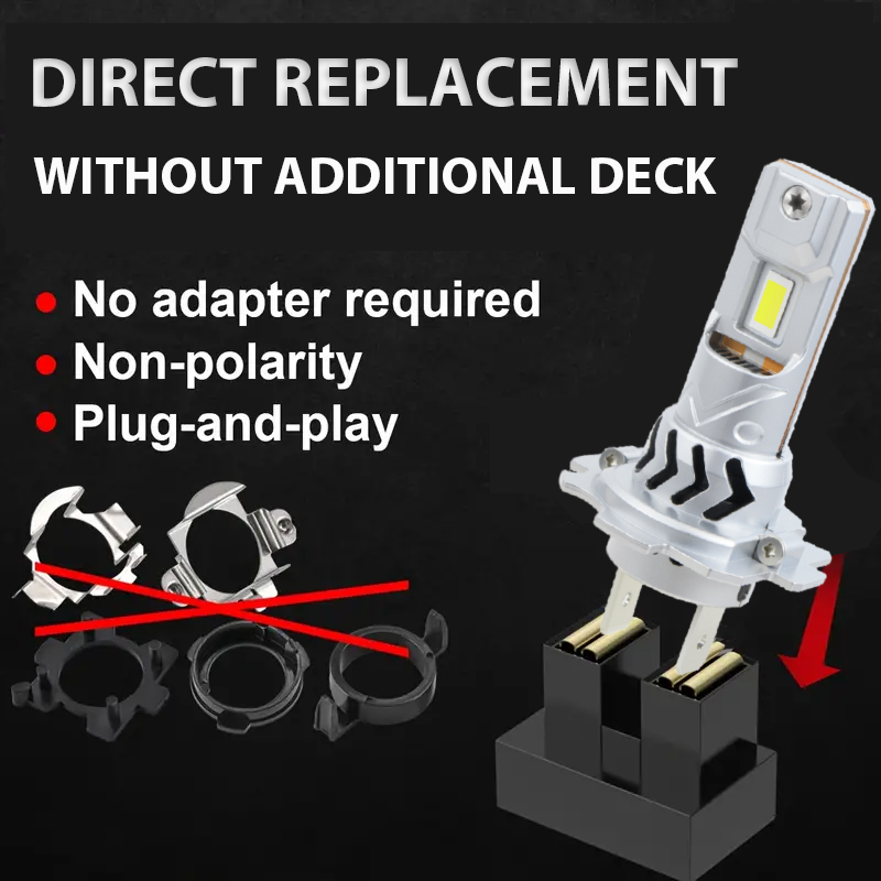 V25SD Series | OEM ODM 1:1 Mini Size Plug & Play LED Bulb 56W 5600LM 6500K Cool White All In One LED Car Headlight Bulbs