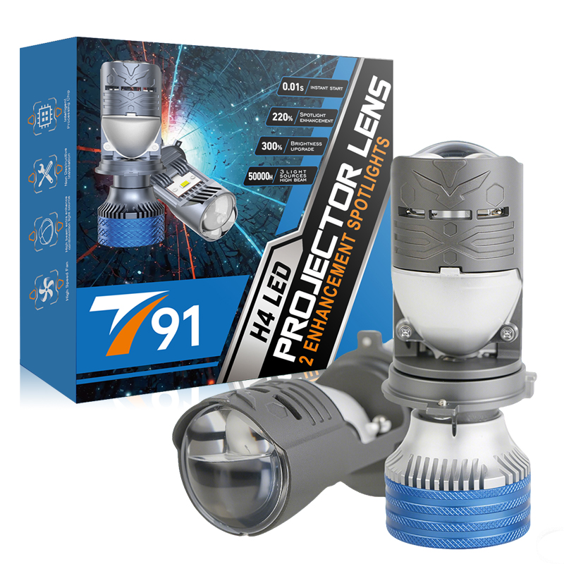  T91 Series | 12V High Low Beam Dual-head Laser Design LED Headlight Bulbs with Hd Projector Lens