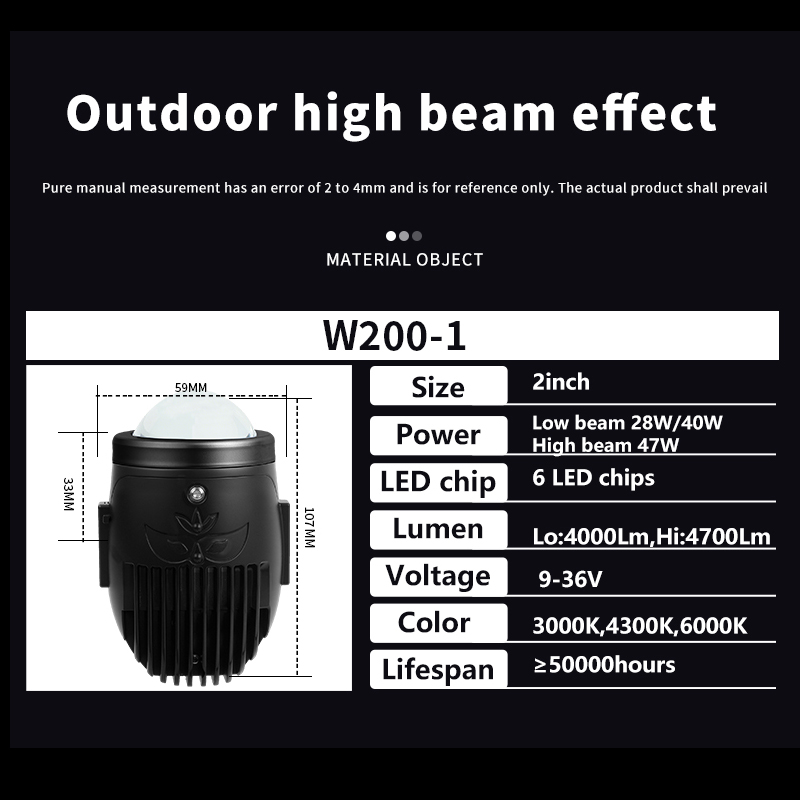 2 Inch OEM 12V 24V Bi Projector Lens Fog LED Light for Car