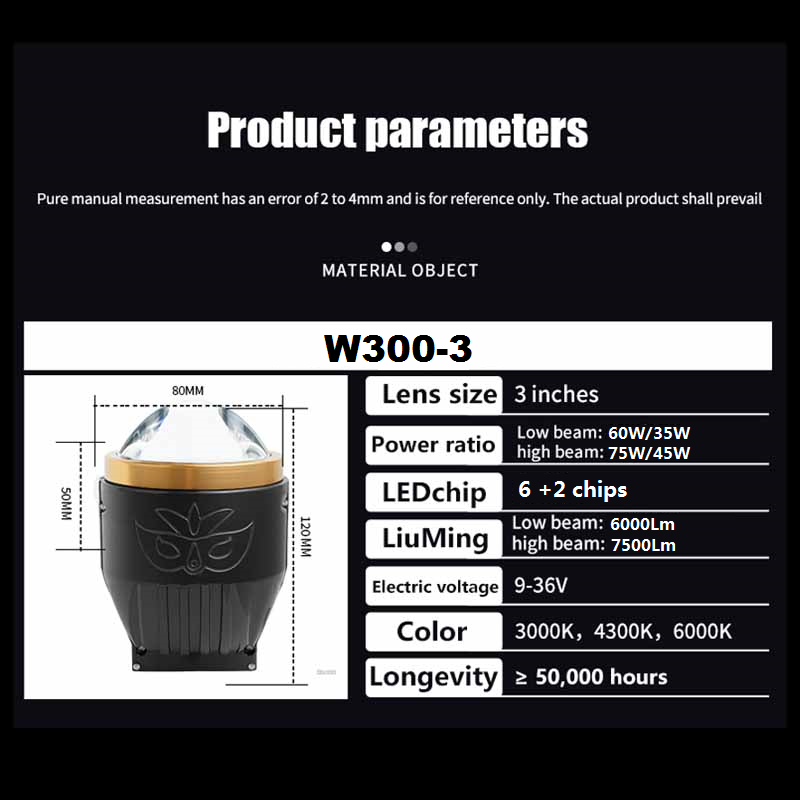 Wholesale 3 inch Tri-color Dual Direct Car Bi Laser LED Projector Lens Fog Light 12V 75W For Toyota Honda Universal Fog Lamp Retrofit