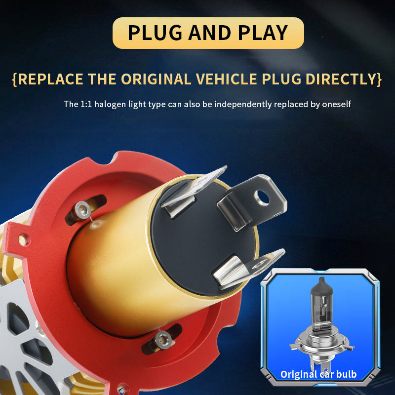 T93 Series | All in One High/Low Beam Plug and Play Mini Projector Lens LED Headlight Bulb H4