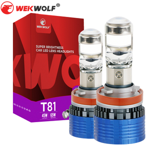 84W 8400LM H11 Mini Projector Lens LED Car Headlight Bulbs With Canbus