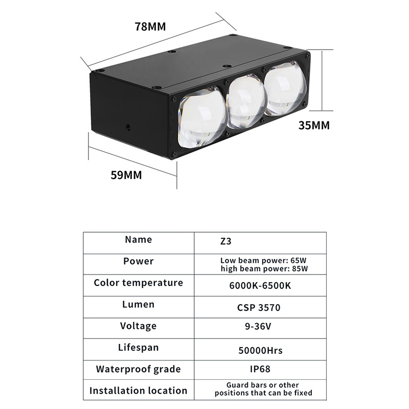 Car Spotlights Led Grille Lights Lens With DRL and Fan Driving Fog Light External Auxiliary Lights for Off-road Vehicle Truck
