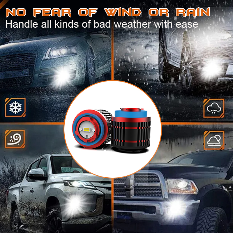 Super Bright LED Fog Light Bulbs Dual Amber White 24W 3000LM Switch Color Plug and Play Mini Front Fog Lamp for Toyota