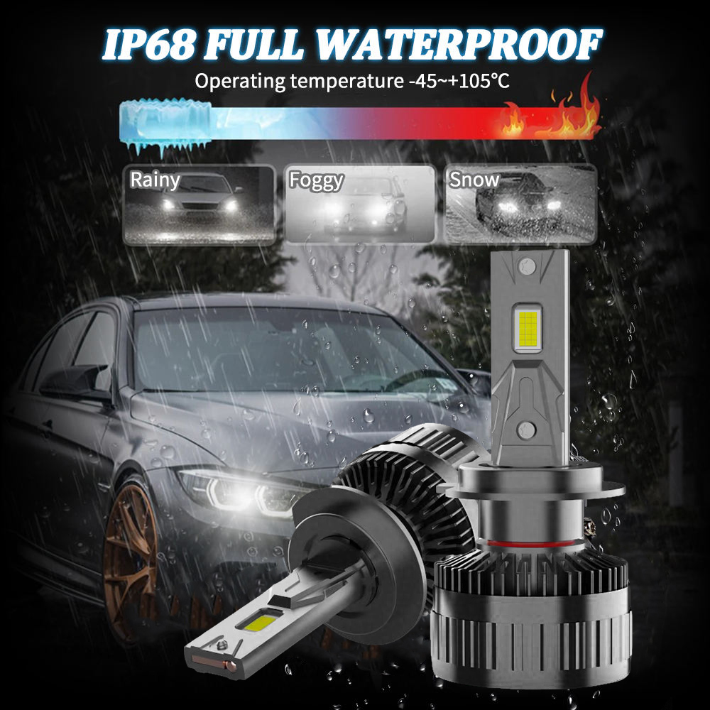 M18 Series | Auto Led Lighting System Universal Car Led Lights H1 H4 9005 9006 9012 H11 H7 Single Copper Tube Led Headlight Bulbs