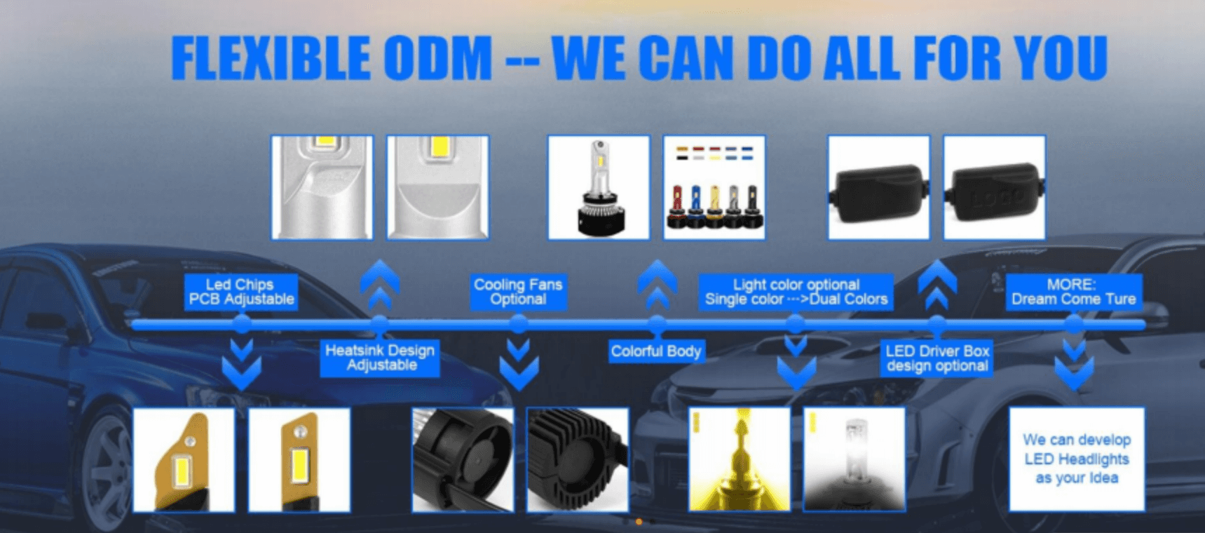 Flexible ODM For Led Bulbs For Car