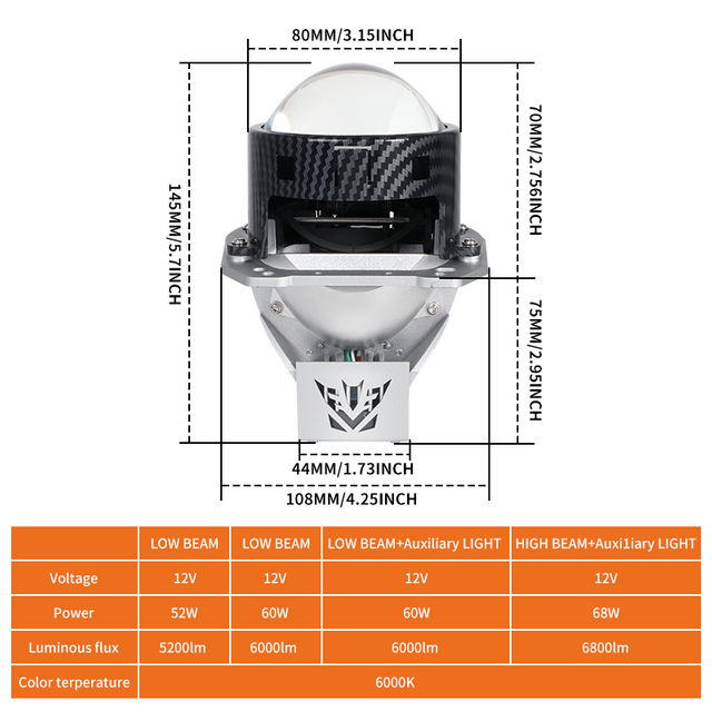Custom White Light Low Beam Mini Headlight Bulb V26