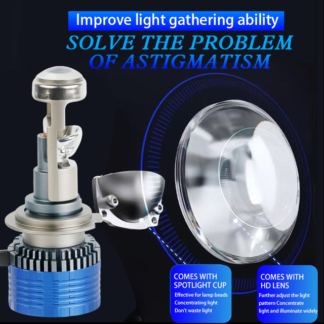 84W 8400LM H11 Mini Projector Lens LED Car Headlight Bulbs With Canbus
