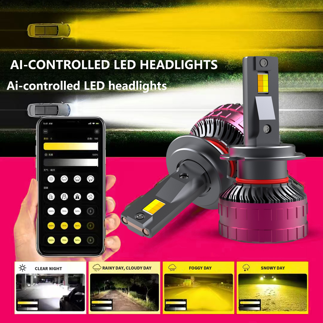 V33 Series | 120W 13000LM 8000K 6000K 3000K Tri-Color LED Headlight Bulbs for Car