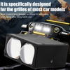 12V Matrix LED Light Car Grill Light Dual Laser Lens High Low Beam Car Grille Light Biled Projector Lens Auxiliary Light