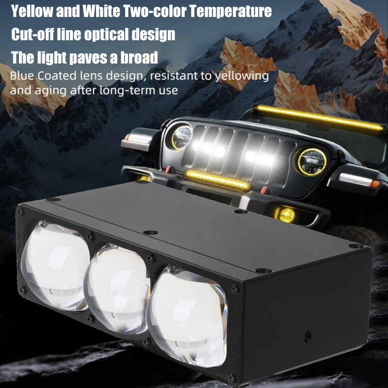Car Spotlights Led Grille Lights Lens With DRL and Fan Driving Fog Light External Auxiliary Lights for Off-road Vehicle Truck