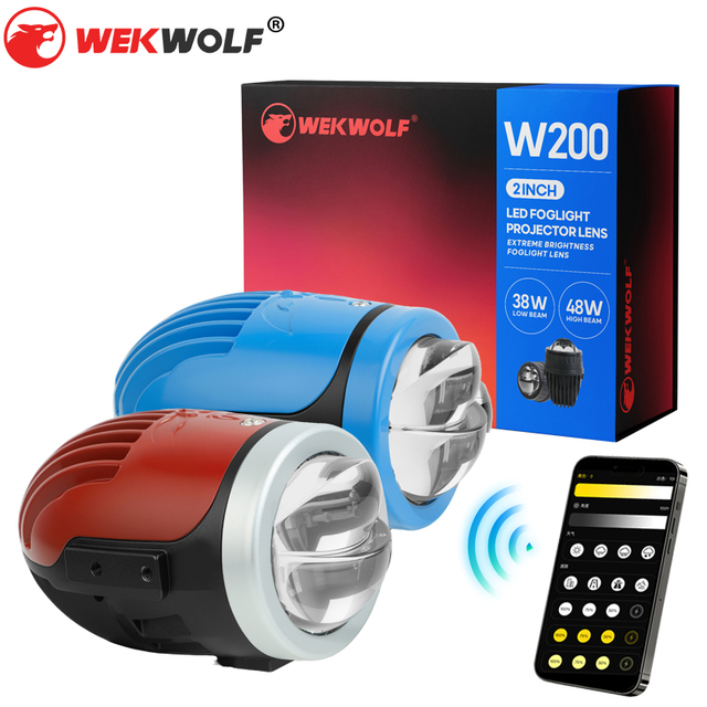 New High Quality APP Remote Control 2-inch Dual Beam Projector Lens Led Fog Light