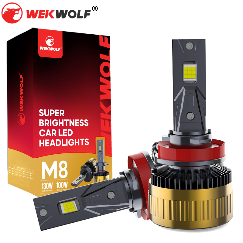 H11 H9 H8 LED Headlight Bulbs with Canbus Error Free 130W 13000LM Brighter
