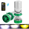 Color Changing 6000K 4300K 3000K 3-color Mini Projector Lens LED Headlight Bulbs With Remote Control