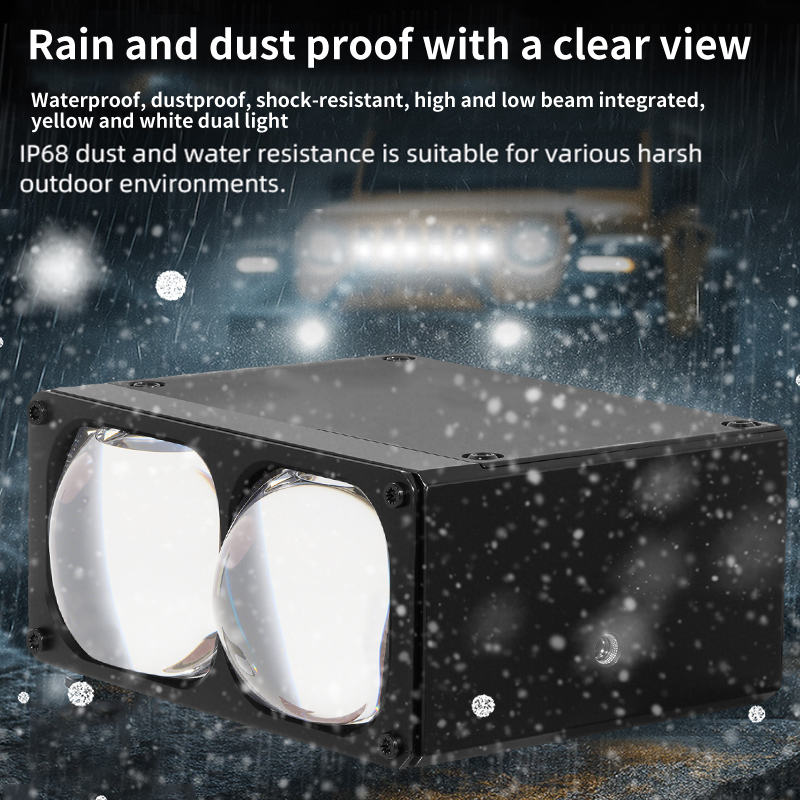 12V Matrix LED Light Car Grill Light Dual Laser Lens High Low Beam Car Grille Light Biled Projector Lens Auxiliary Light