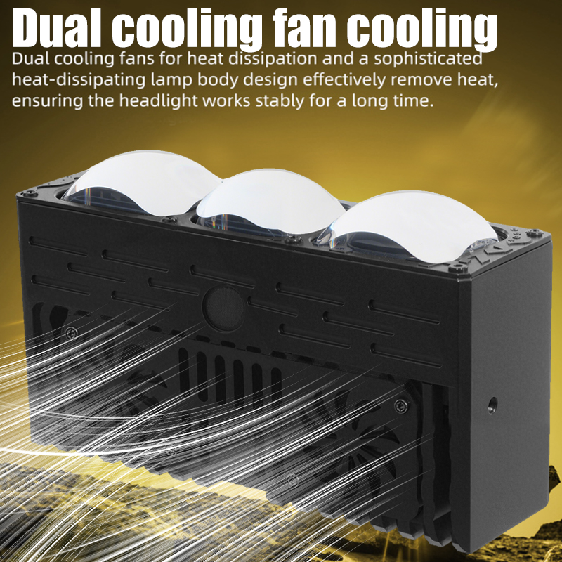 Car Spotlights Led Grille Lights Lens With DRL and Fan Driving Fog Light External Auxiliary Lights for Off-road Vehicle Truck