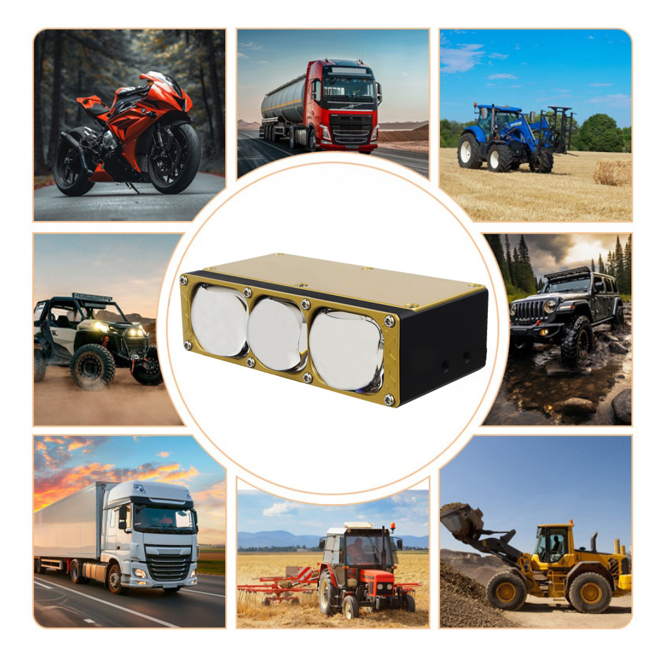 170W Car Spotlights 3 Eyes Blue Lens Bi Led Grille Lights with DRL Fan Driving Fog Work Light External Auxiliary Lights Off-road Vehicle Truck