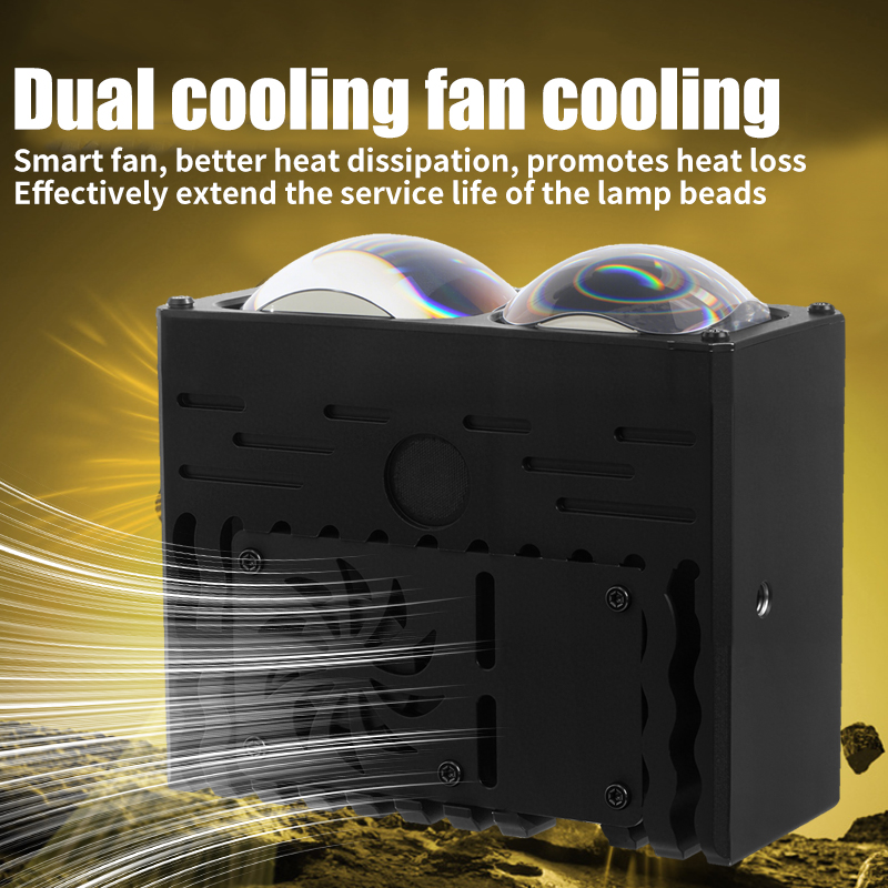 12V Matrix LED Light Car Grill Light Dual Laser Lens High Low Beam Car Grille Light Biled Projector Lens Auxiliary Light