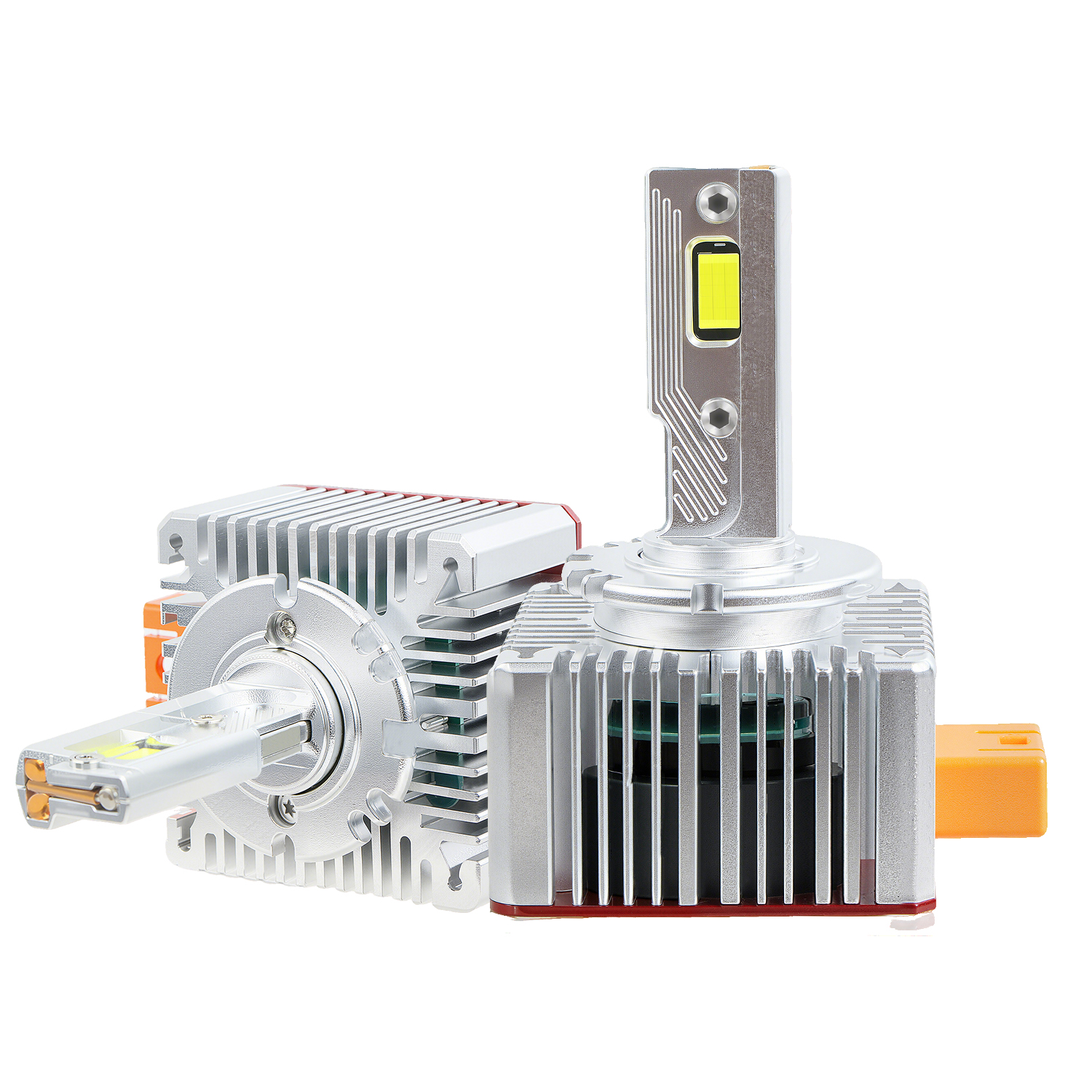 Three Copper Tubes D1S/D2S/D3S/D4S/D8S LED Headlight Bulbs 18W 18000LM 6000K 1:1 Size Plug & Play Replacement For HID Xenon