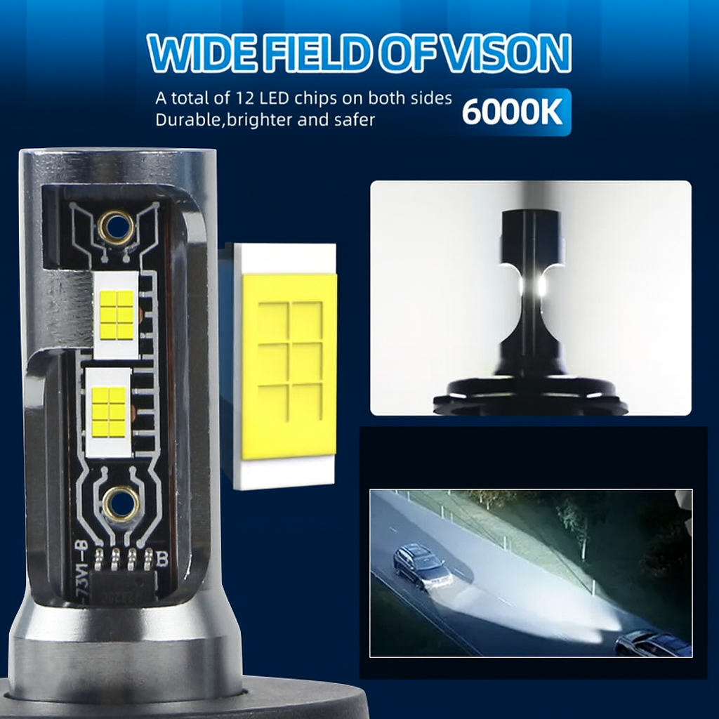 Custom OEM/ODM 60W LED Car Headlights 6000LM High/Low Beam Automotive Headlamp Bulbs