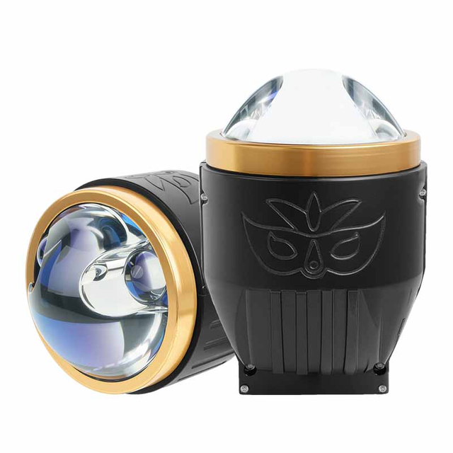 Wholesale 3 inch Tri-color Dual Direct Car Bi Laser LED Projector Lens Fog Light 12V 75W For Toyota Honda Universal Fog Lamp Retrofit