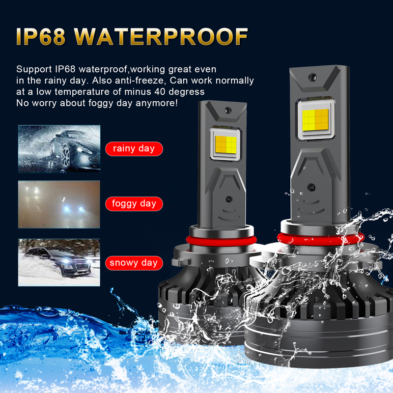 T90 Tricolor Series | Super Bright 220W 22000LM Multi Color Car LED Headlight Bulbs
