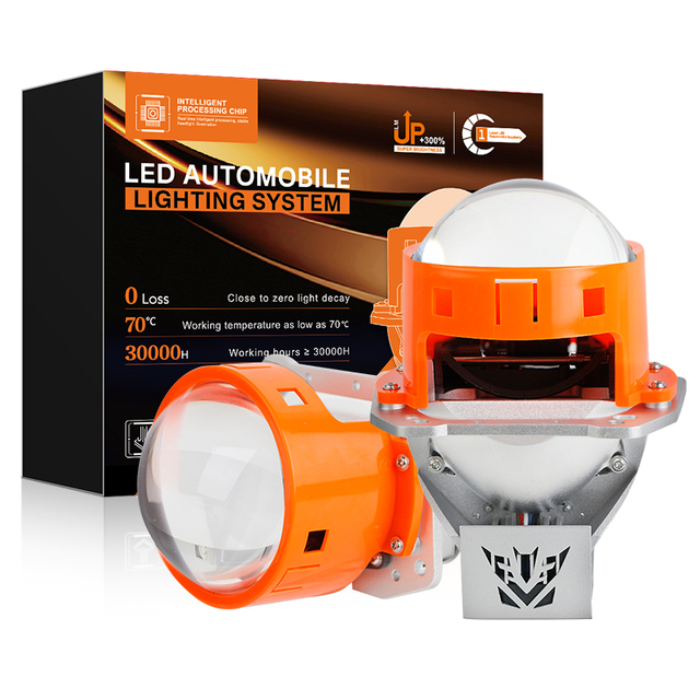 136W 13,600LM 6000K White 3 Inch Car Projector Lens Headlight Bulbs with Hi/Lo Beam