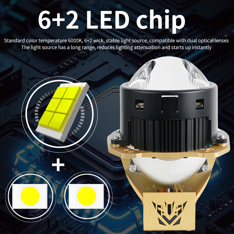  T13 Series | 3.0-Inch 124W/164W Laser Dual Direct Bi Projector Lens Car LED Headlight Bulbs
