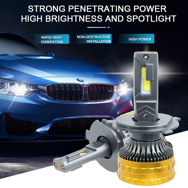 Customization Super Bright 200W Car LED Headlight Bulb 12V 24V 6000K Led Car Lights Dual Copper Tube Auto Headlamp Bulbs